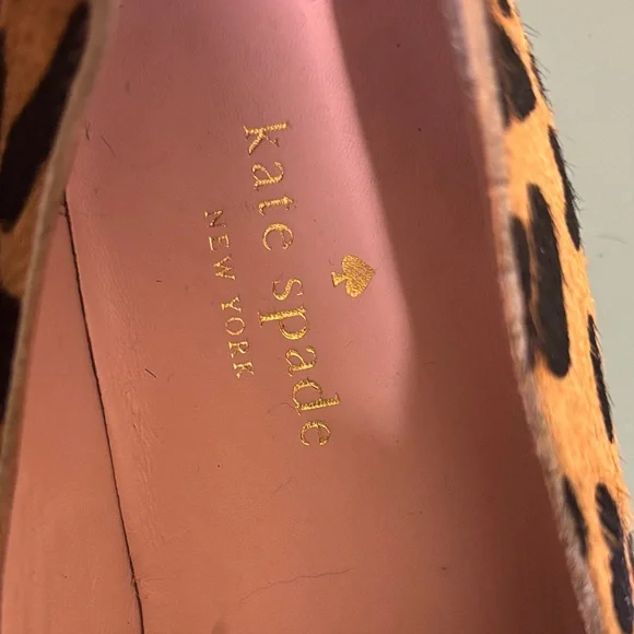 kate spade Leopard Print Slip-On Loafers with Black Fringe and Gold Eyelets - Picture 2 of 4